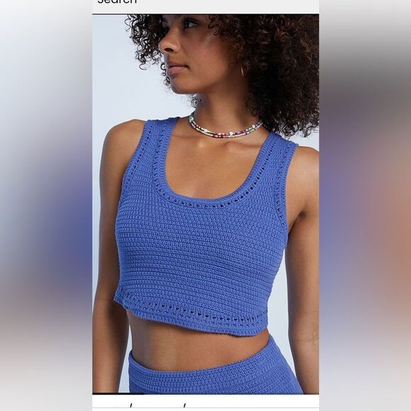LA HEARTS "ROSIE" CROCHETED CROPPED TANK NWT- size LARGE - Picture 6 of 9